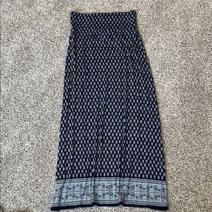 Max Studio Elegant Blue Patterned Maxi Skirt